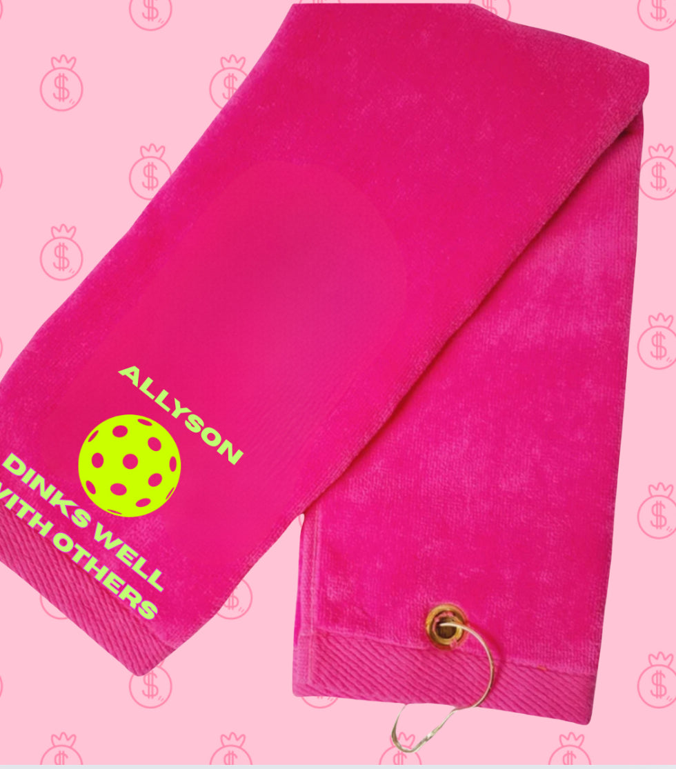 Pickleball Towels w/ Grommet and Hook Terry Velour with logo