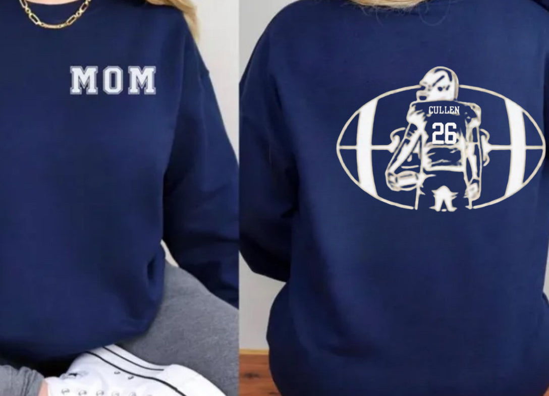 Custom Football Jersey with Name & Number Sport Mom, Dad, Sibling, Aunt, Player Family Shirt