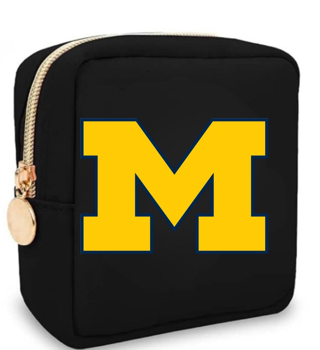 Personalized College Logo Mini Travel Cosmetic Case – Custom Name or Monogram, Small School Backpack, Dorm Essential, College Student Gift