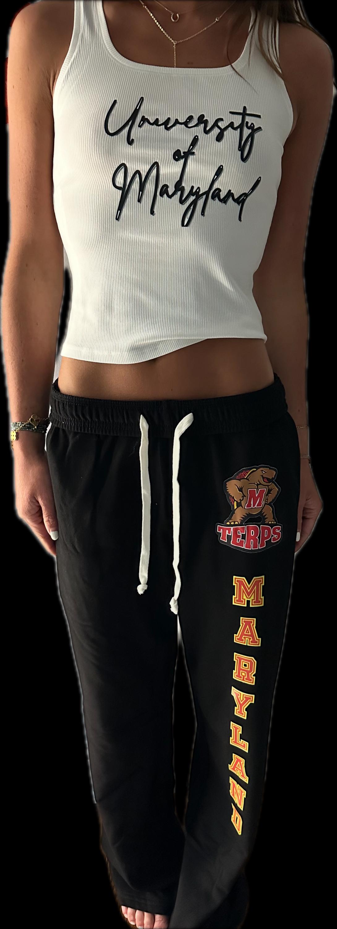 Custom College Sweatpants with Pockets โ Wide Leg Fleece Pants with School Name or Logo Down Leg | Personalized Spirit Wear