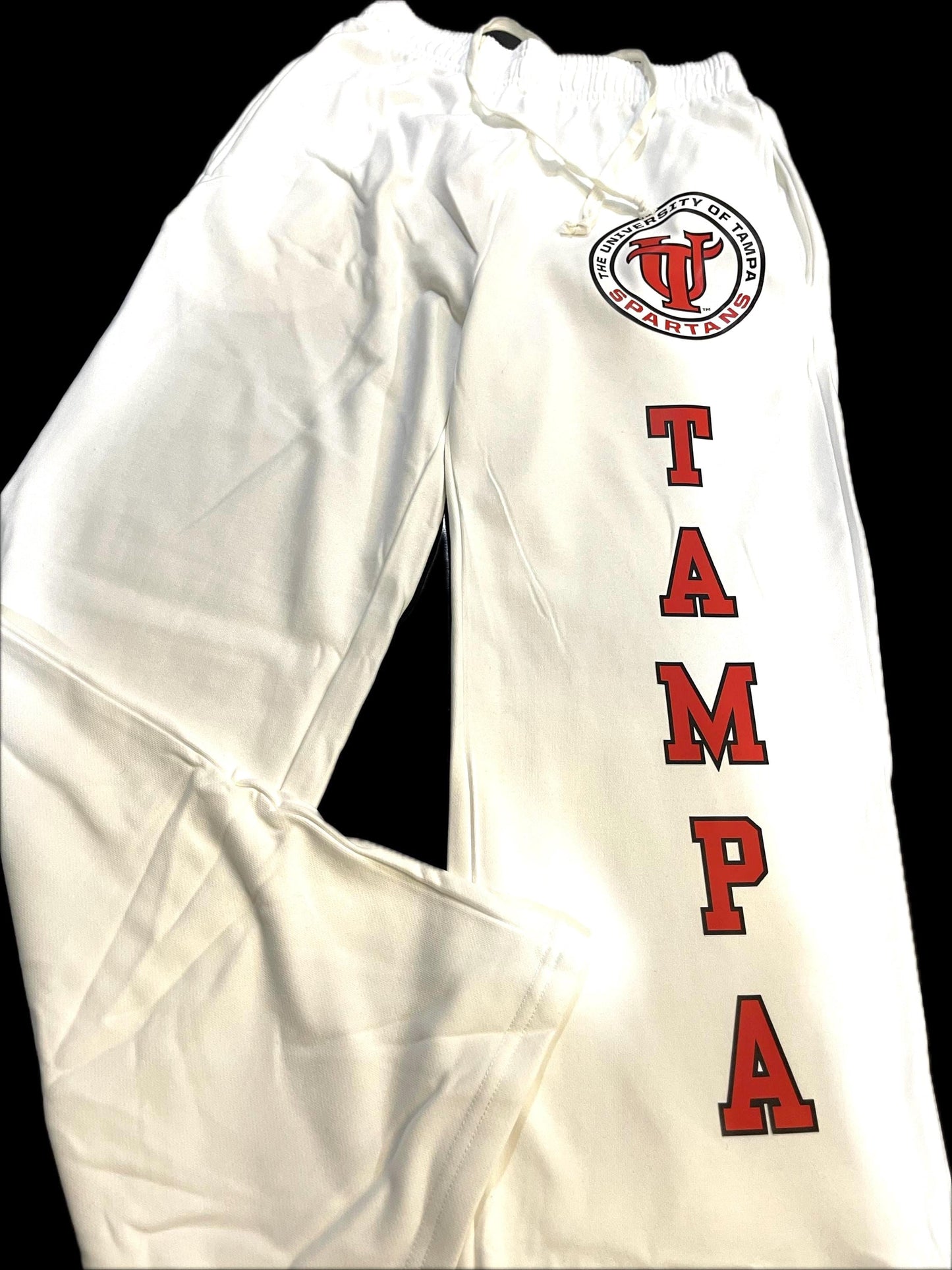 Custom College Sweatpants with Pockets โ Wide Leg Fleece Pants with School Name or Logo Down Leg | Personalized Spirit Wear