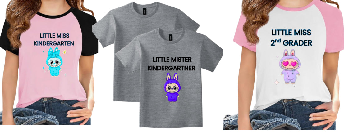 Custom Lil Miss & Mr Shirt – Personalized Camp or School Tee or Sweatshirt, Cute Laboobu-Inspired Graphic with Name
