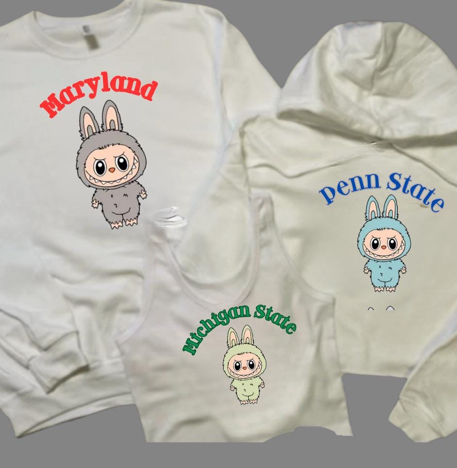 Custom Labubu Youth cropped tank or off shoulder t – Personalized Camp or School - Cute Labubu-Inspired
