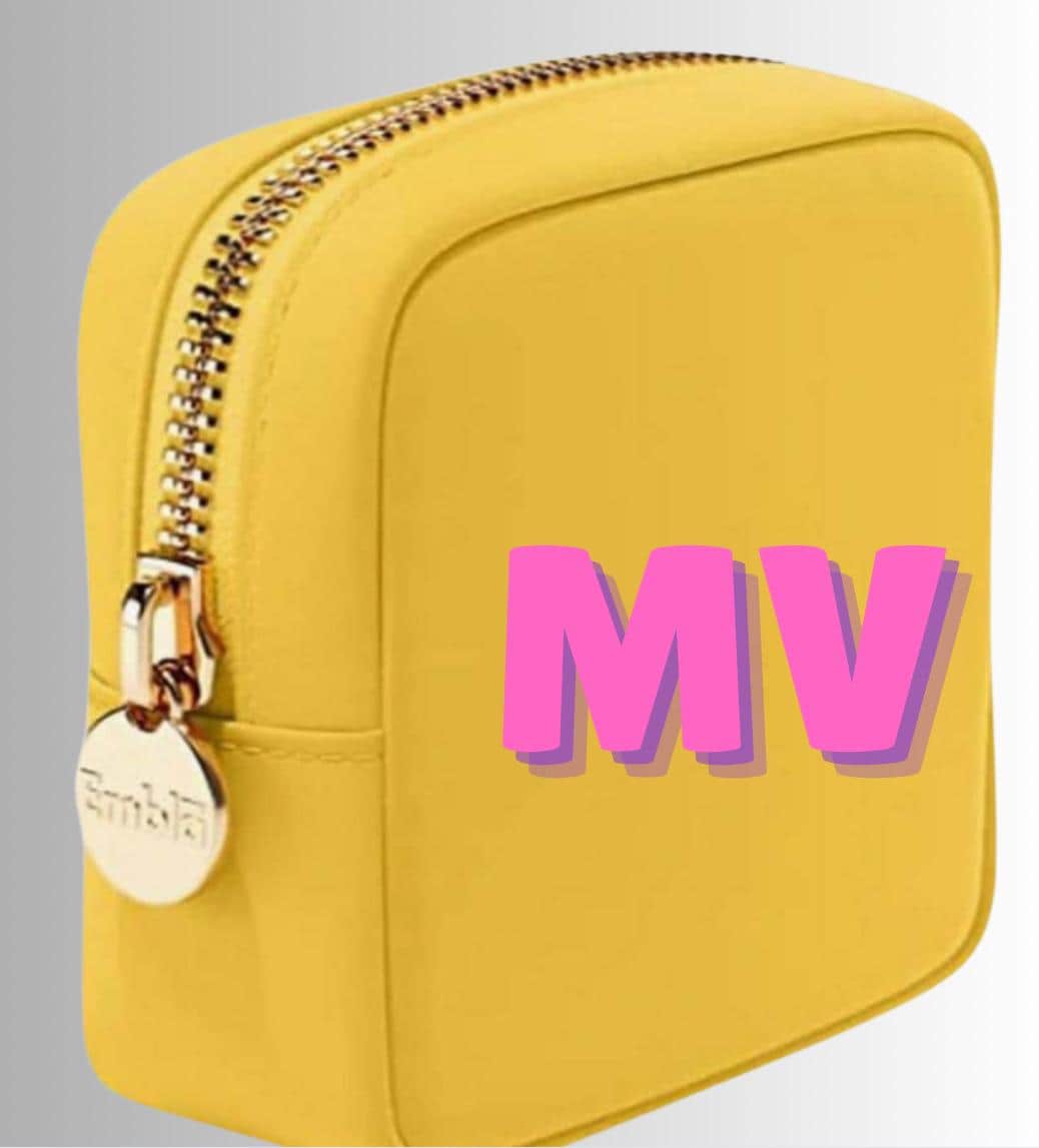 Personalized College Logo Mini Travel Cosmetic Case – Custom Name or Monogram, Small School Backpack, Dorm Essential, College Student Gift