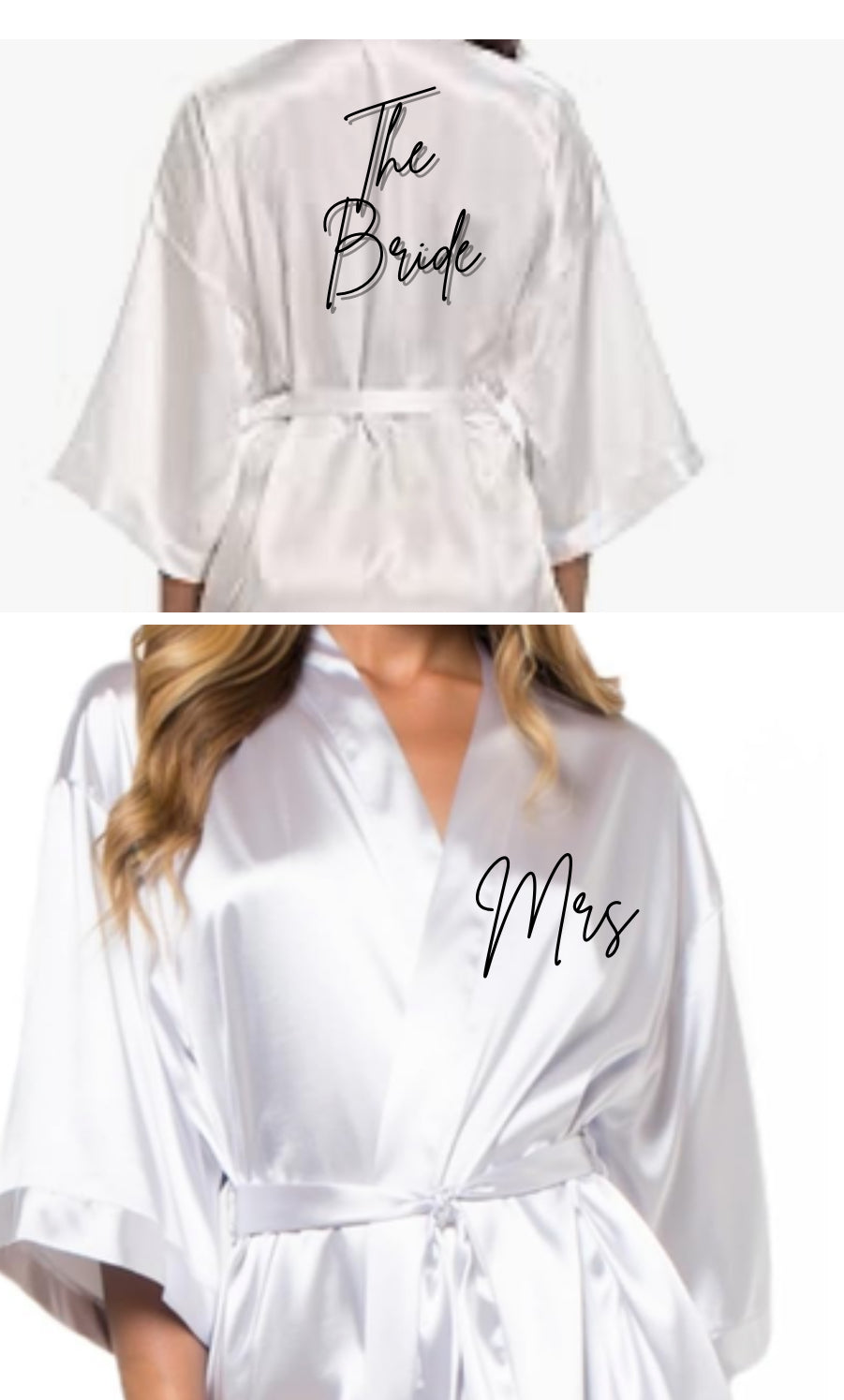 CUSTOM SATIN/Silky Robe kimono style Lingerie college name