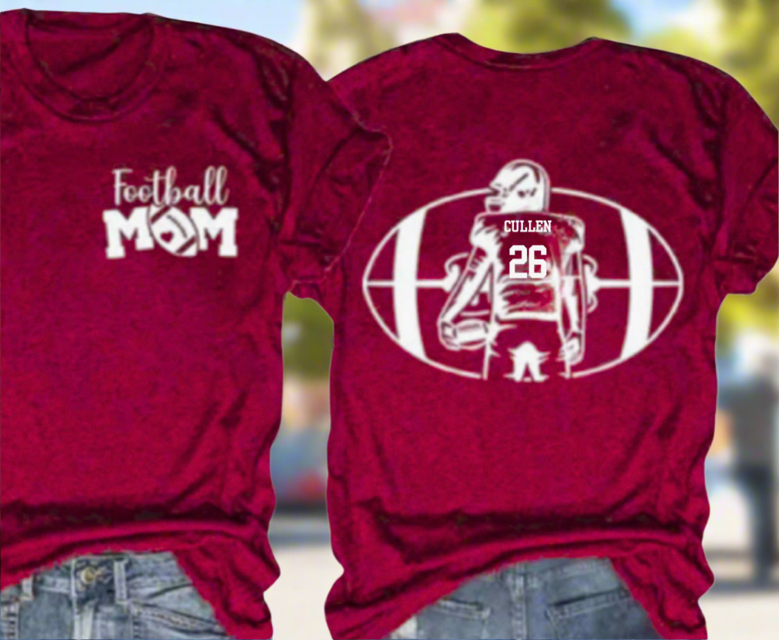 Custom Football Jersey with Name & Number Sport Mom, Dad, Sibling, Aunt, Player Family Shirt