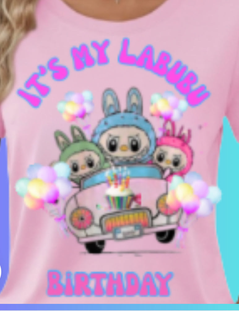 It’s My Labubu Birthday Personalized Shirt, Cute Labubu with # age on back Inspired Graphic with Name, too