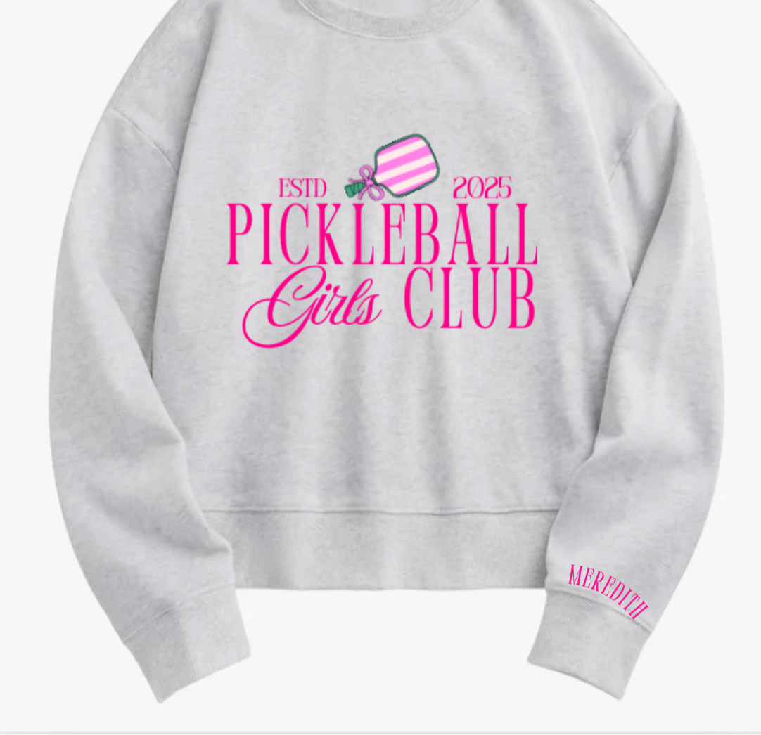 Pickleball Women’s “Girl Club” Crewneck | Gift for Pickleball Lovers | Est. Year Sweatshirt