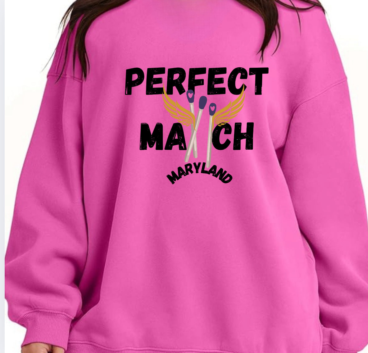 Perfect Match custom oversized sweatshirt (school name/date)
