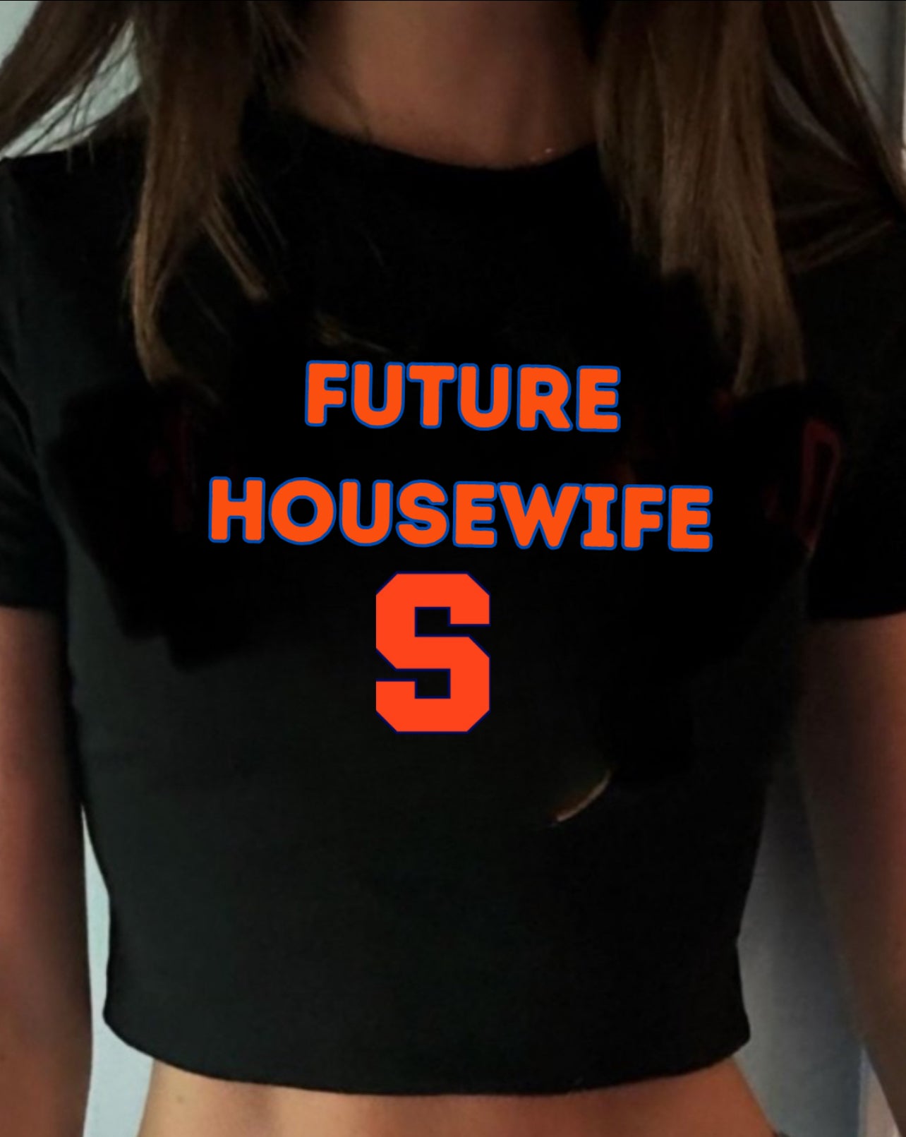 “Future Housewife” Cropped Tank customized with college name (or any name chosen)