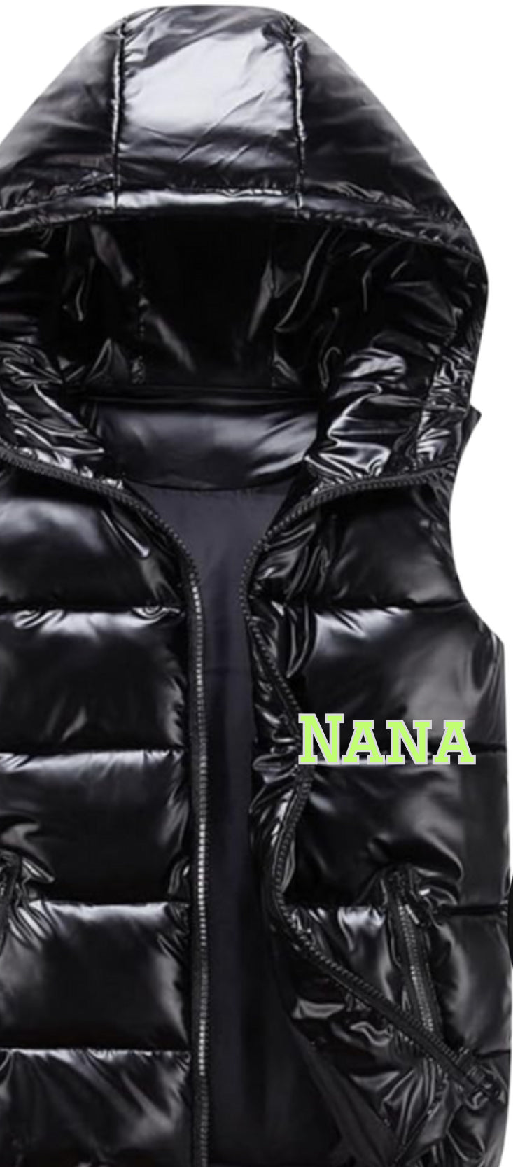 Winter Cropped Metallic Quilted Down Vest Sleeveless Puffer Jacket can be personalized