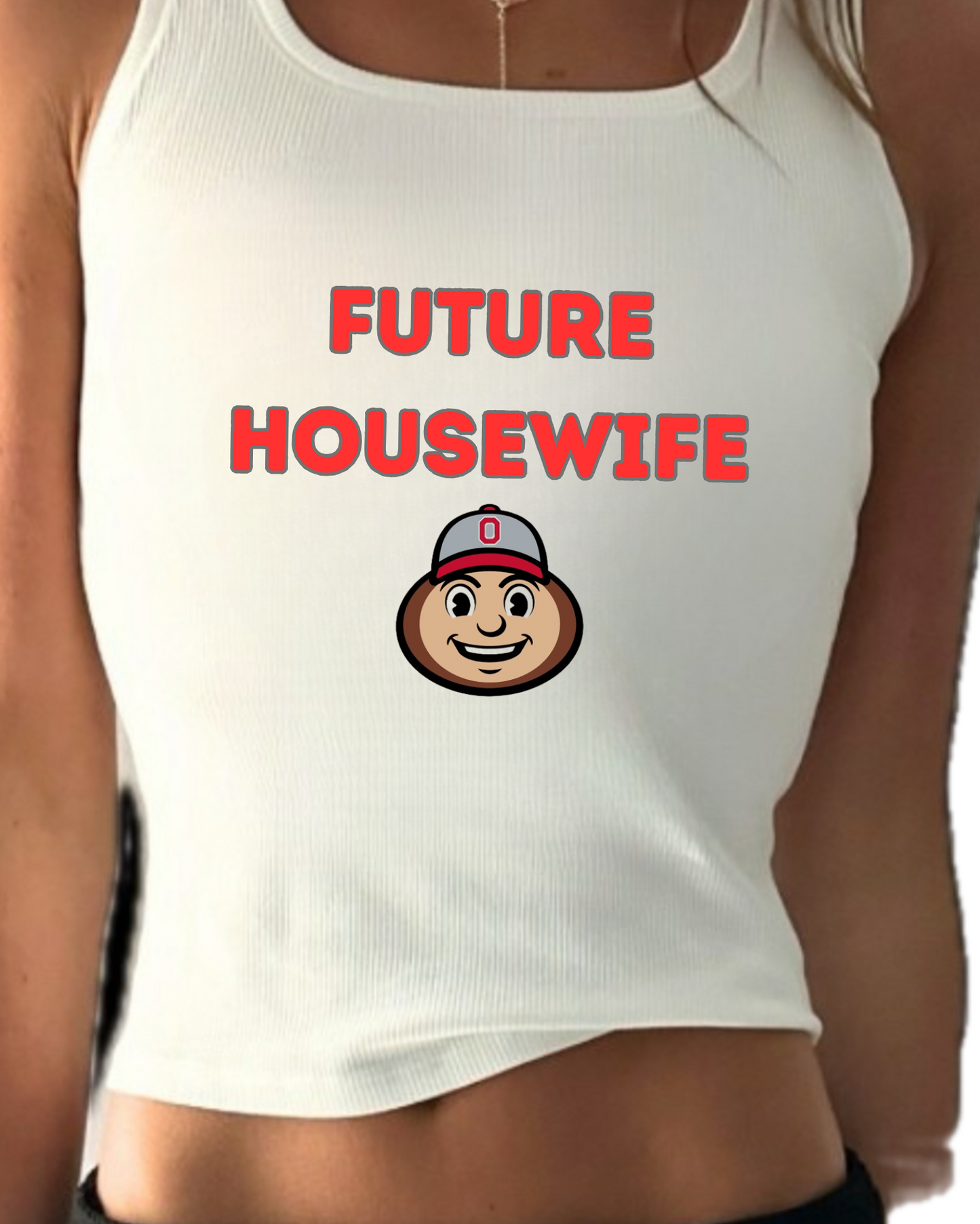 “Future Housewife” Cropped Tank customized with college name (or any name chosen)