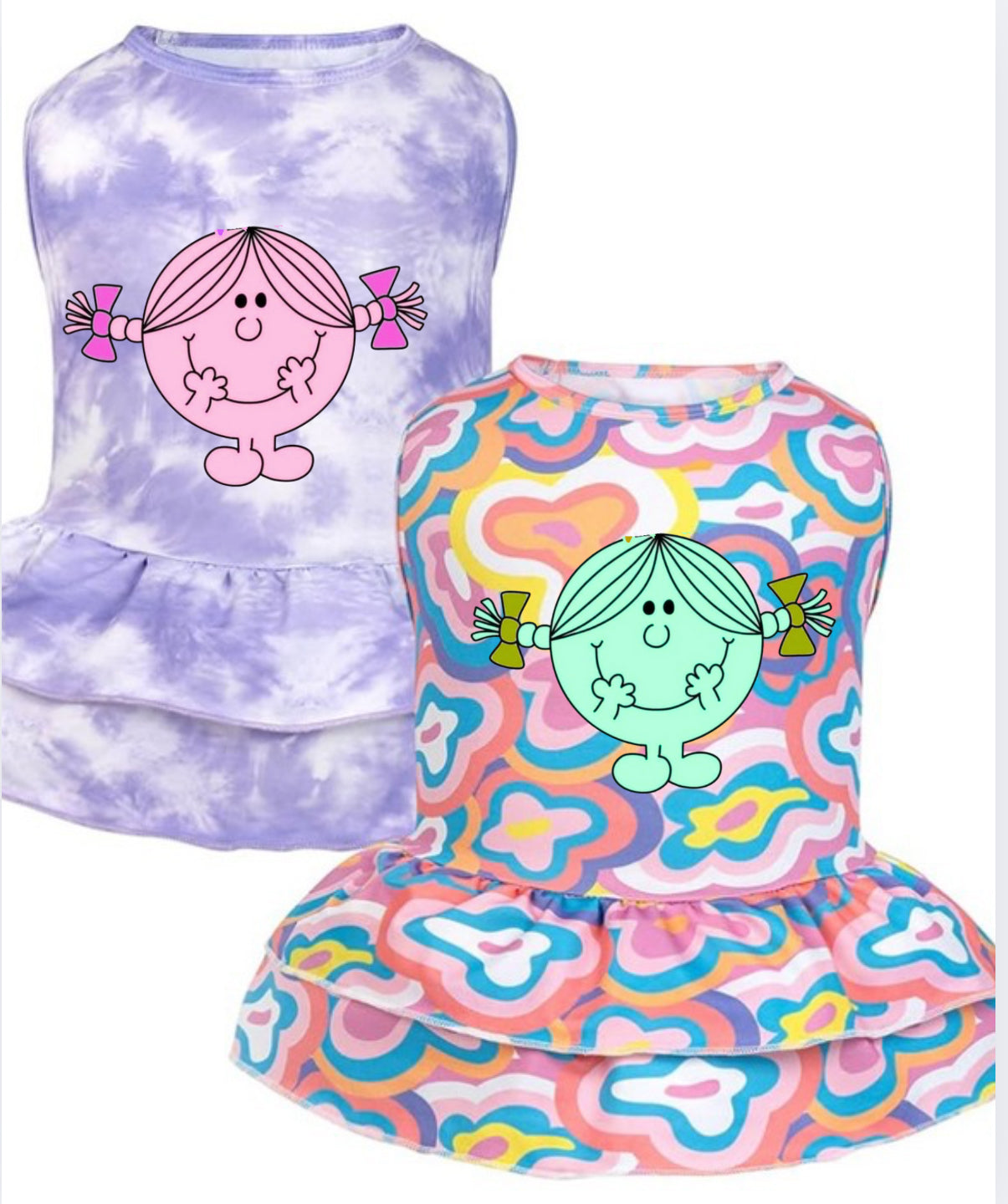 Little Miss TIE DYE Dog Name shirt/dress
