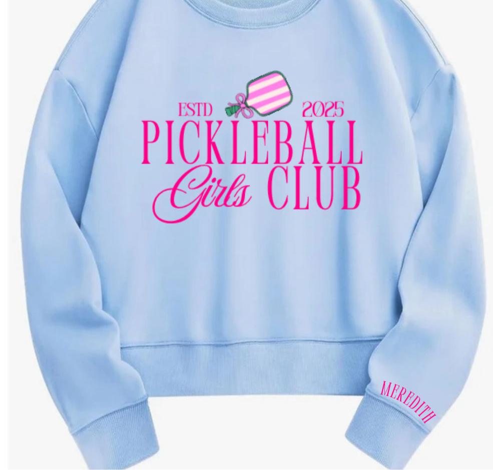 Pickleball Women’s “Girl Club” Crewneck | Gift for Pickleball Lovers | Est. Year Sweatshirt