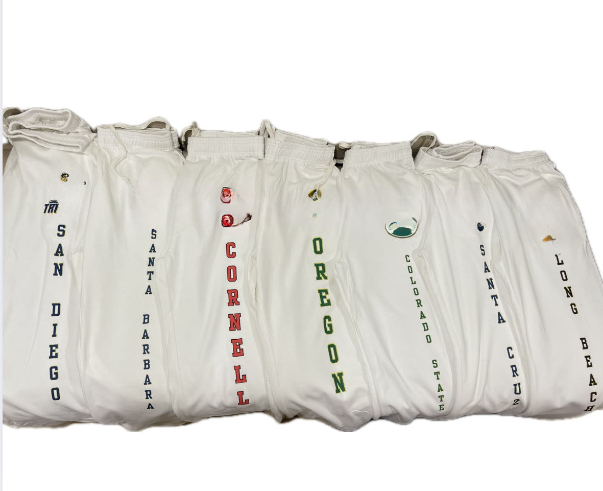 College Custom name with logo Fleece Sweatpants wide bottom with pockets college logo and name (sorority or camp )