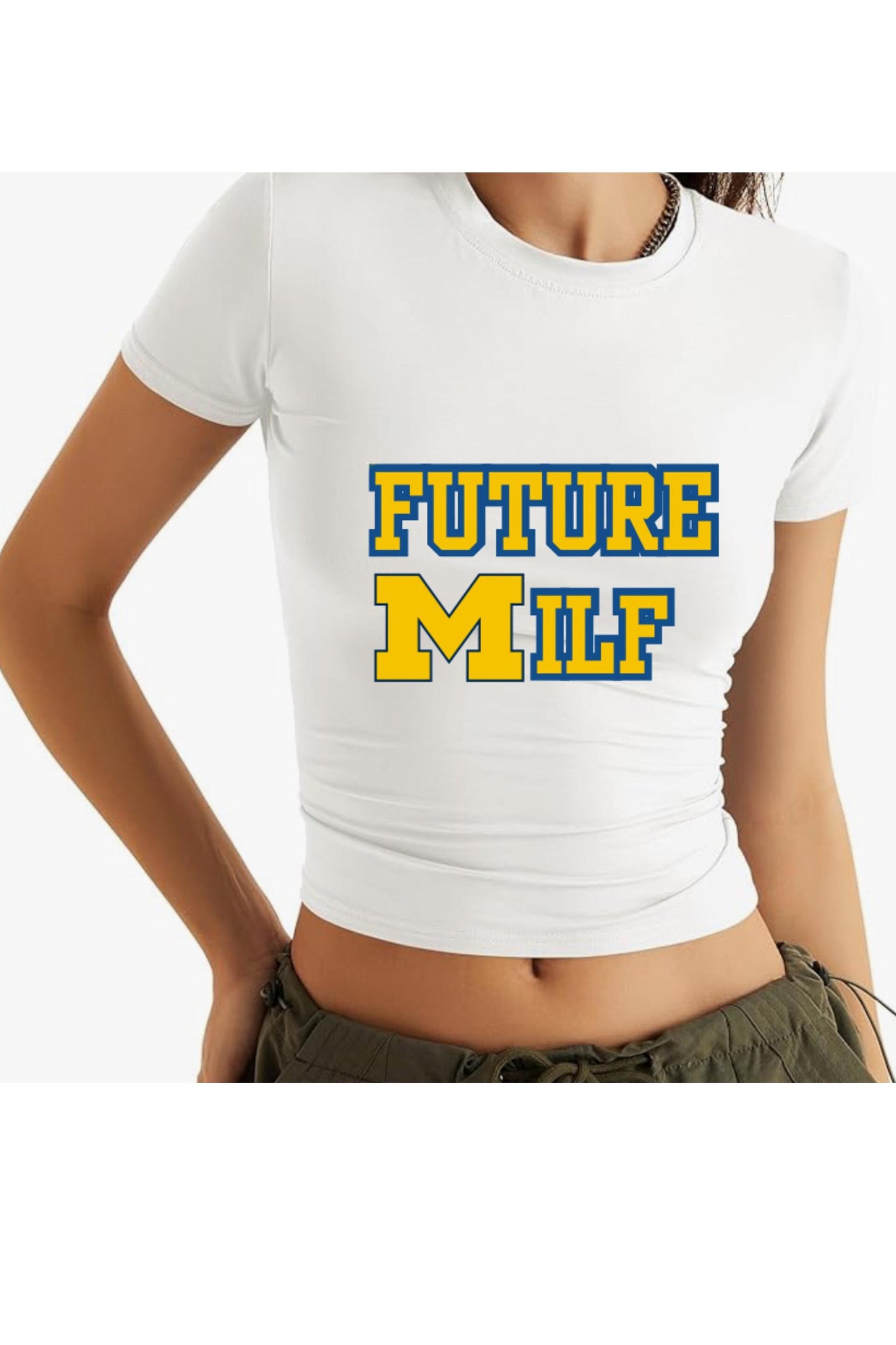 Future MILF Cropped Baby T with college logo