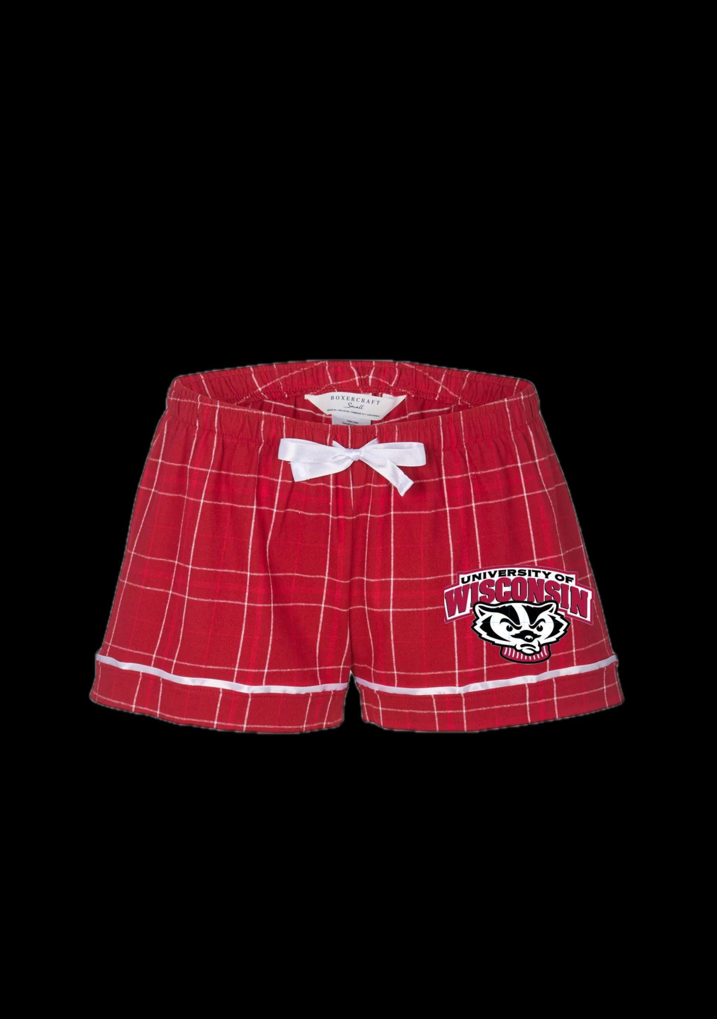 Women’s custom plaid flannel boxer shorts