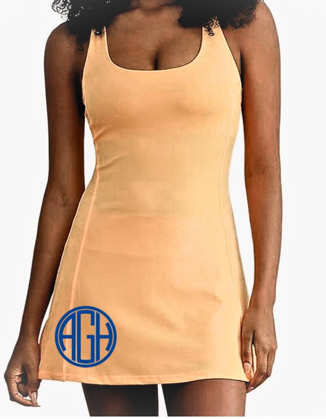 Pickleball MONOGRAM tank top style dress w/ built in bra