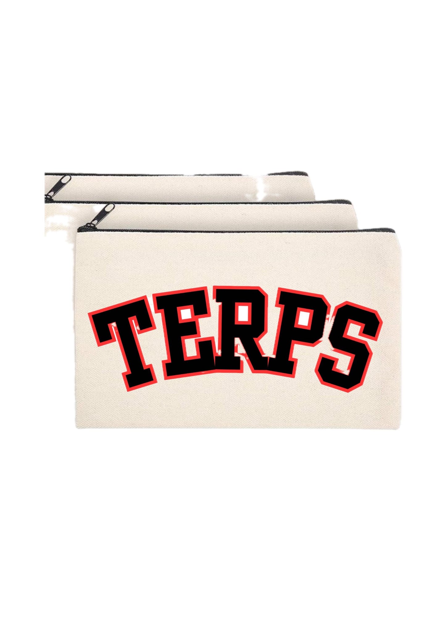 College or Camp Zipper Canvas Pouch (travel, toiletry)