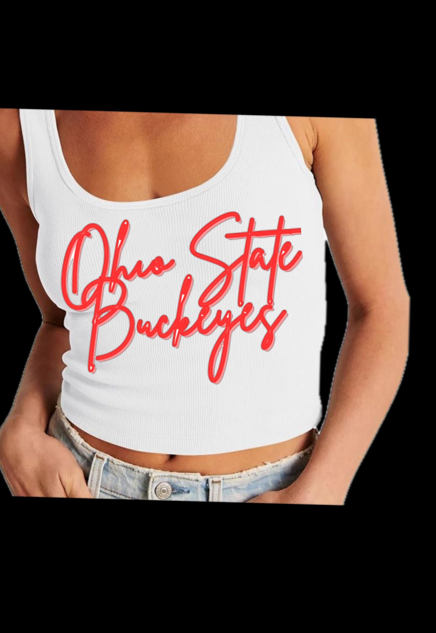 Cropped Tank customized with college name (or any name chosen)