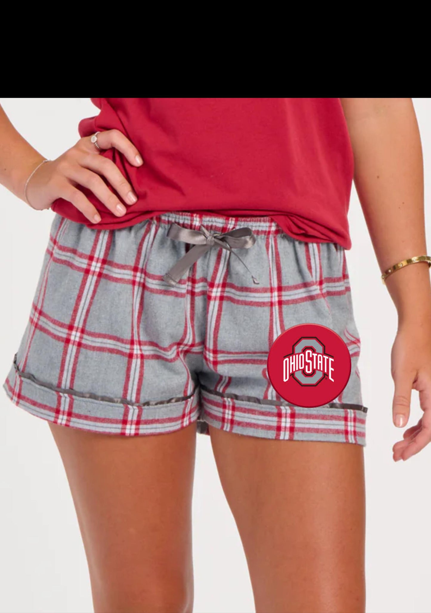 Women’s custom plaid flannel boxer shorts