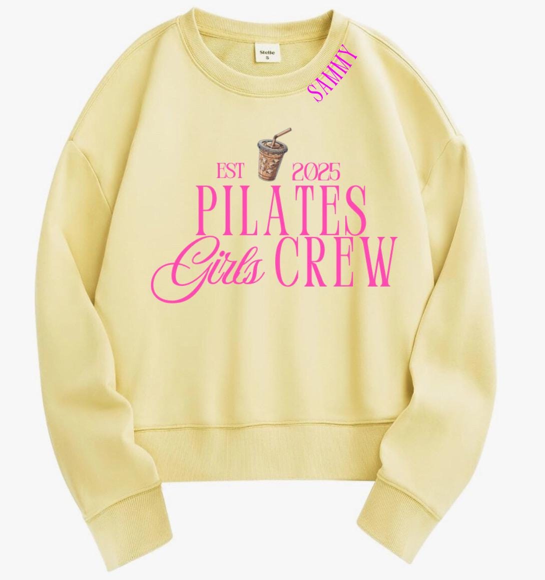 Pilates Ladies “Girls Crew” Oversized Sweatshirt with Custom Year | Cute pilates Crewneck | Gift | Est. Year Sweatshirt