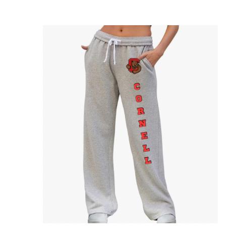 Sweatpants wide bottom with pockets & college logo and name down leg college, camp, team name