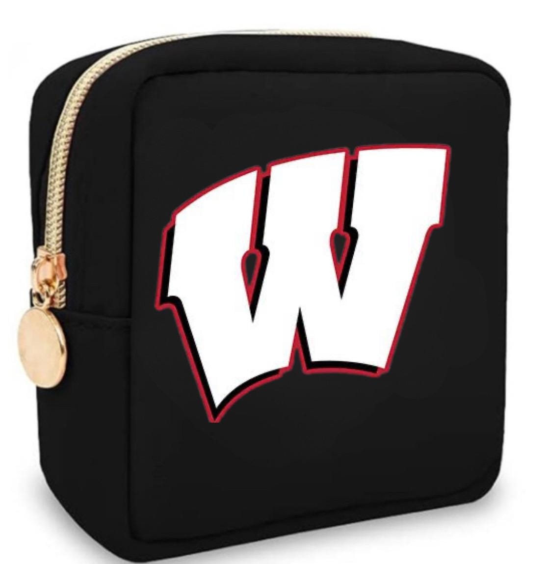 Personalized College Logo Mini Travel Cosmetic Case – Custom Name or Monogram, Small School Backpack, Dorm Essential, College Student Gift