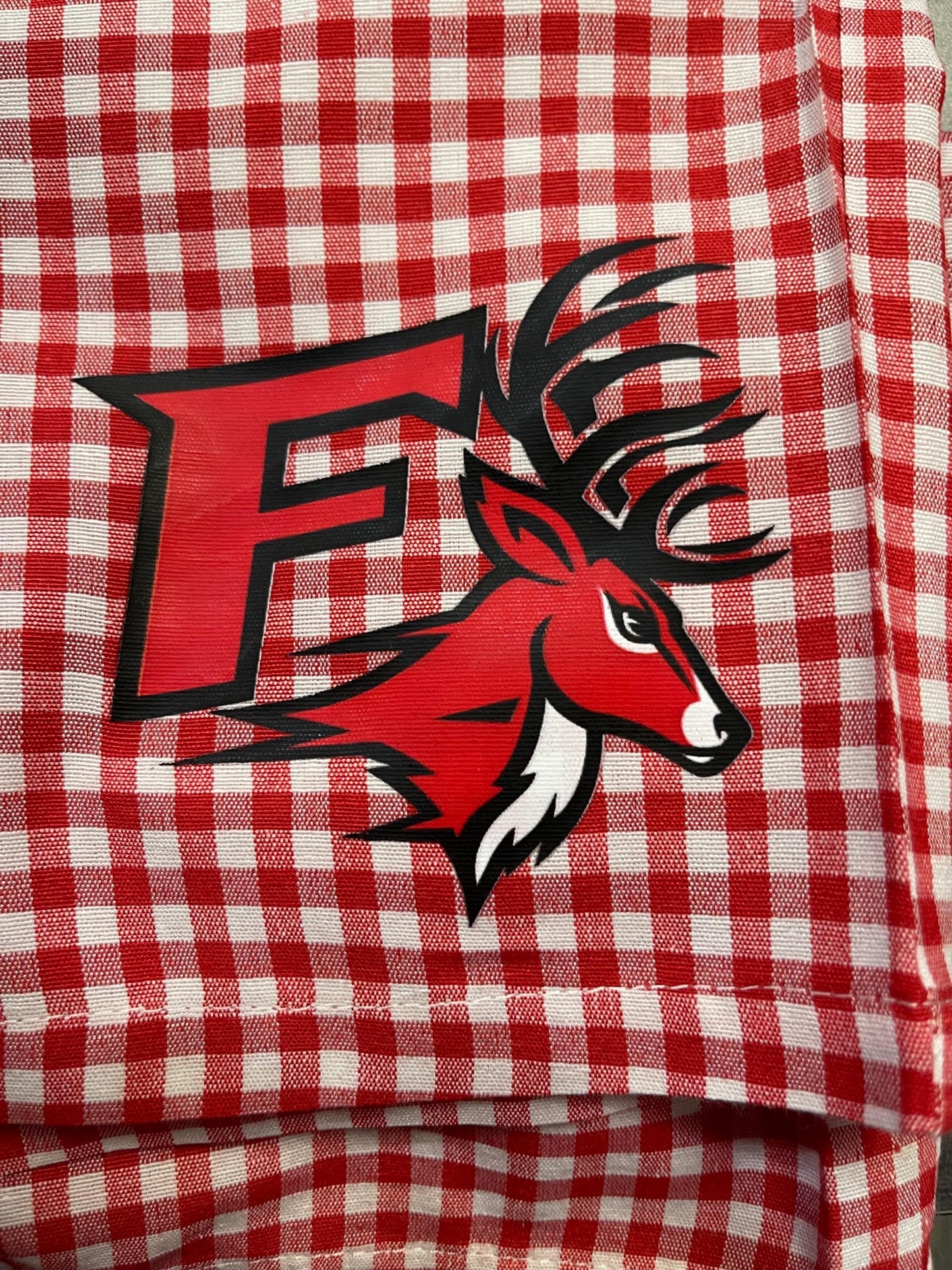 Women’s college or camp custom gingham boxer shorts monogram or college logo