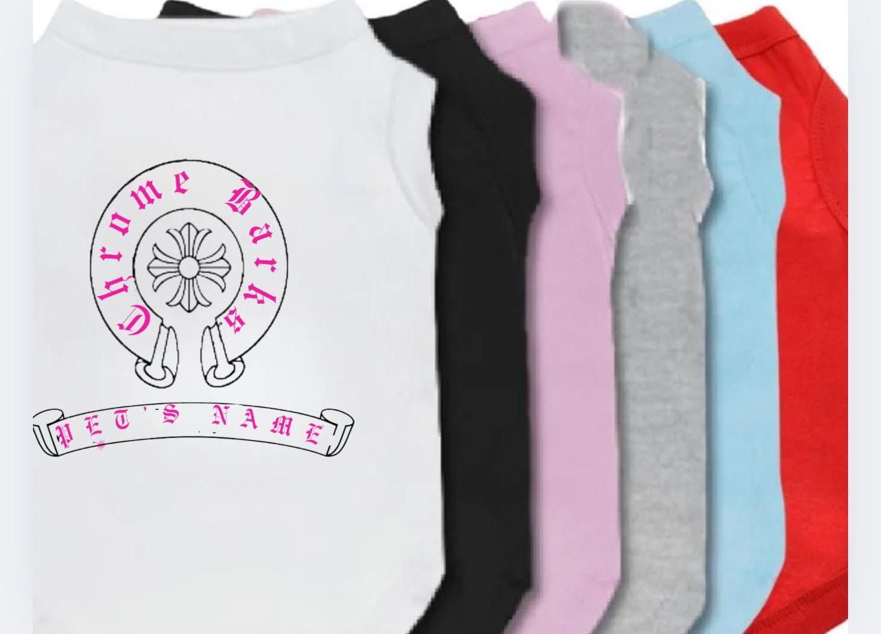 Inspired by iconic Chrome Hearts fashion, this funny and cool dog tee is perfect for pups who love to stand out.