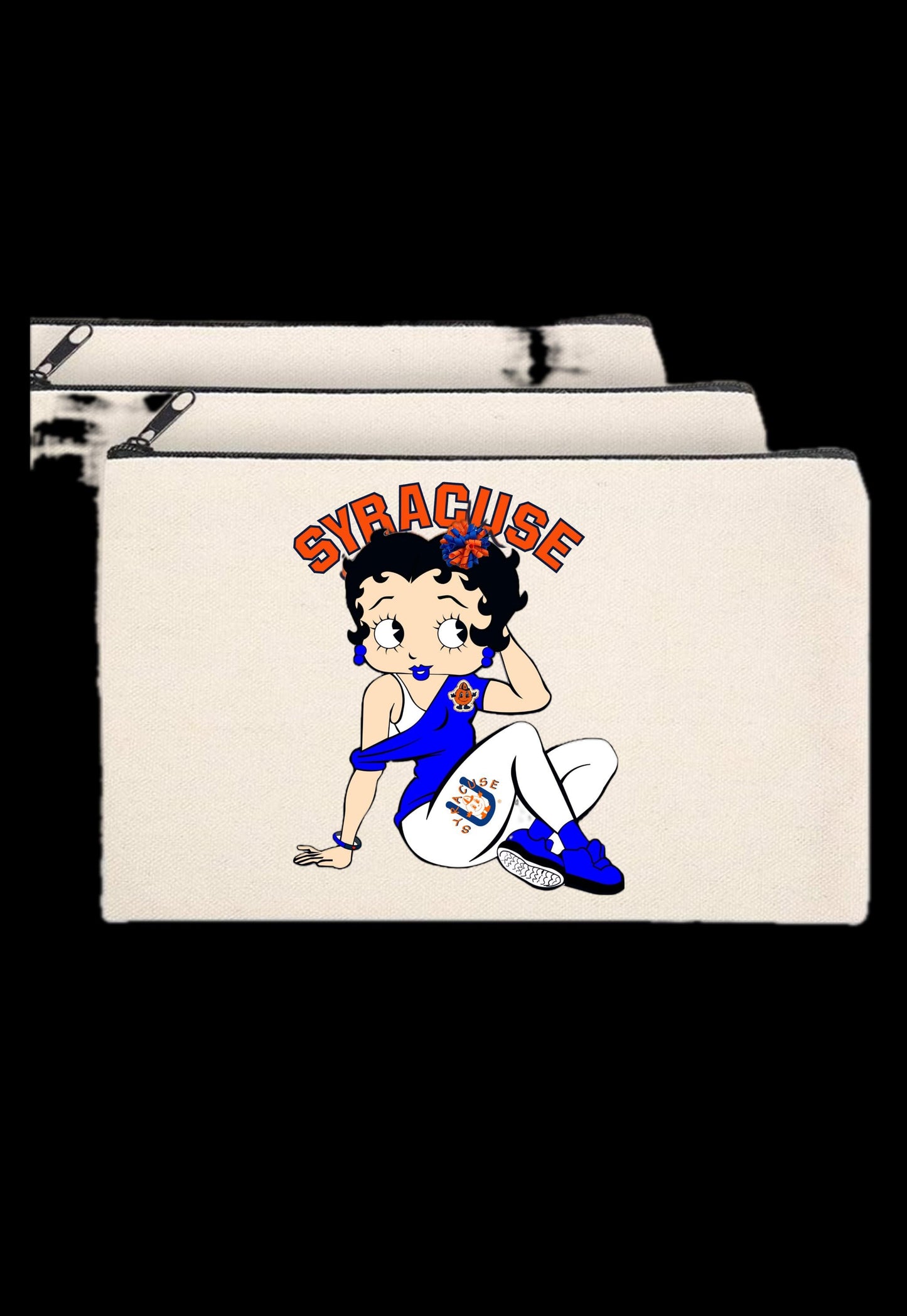 College or Camp Zipper Canvas Pouch (travel, toiletry)