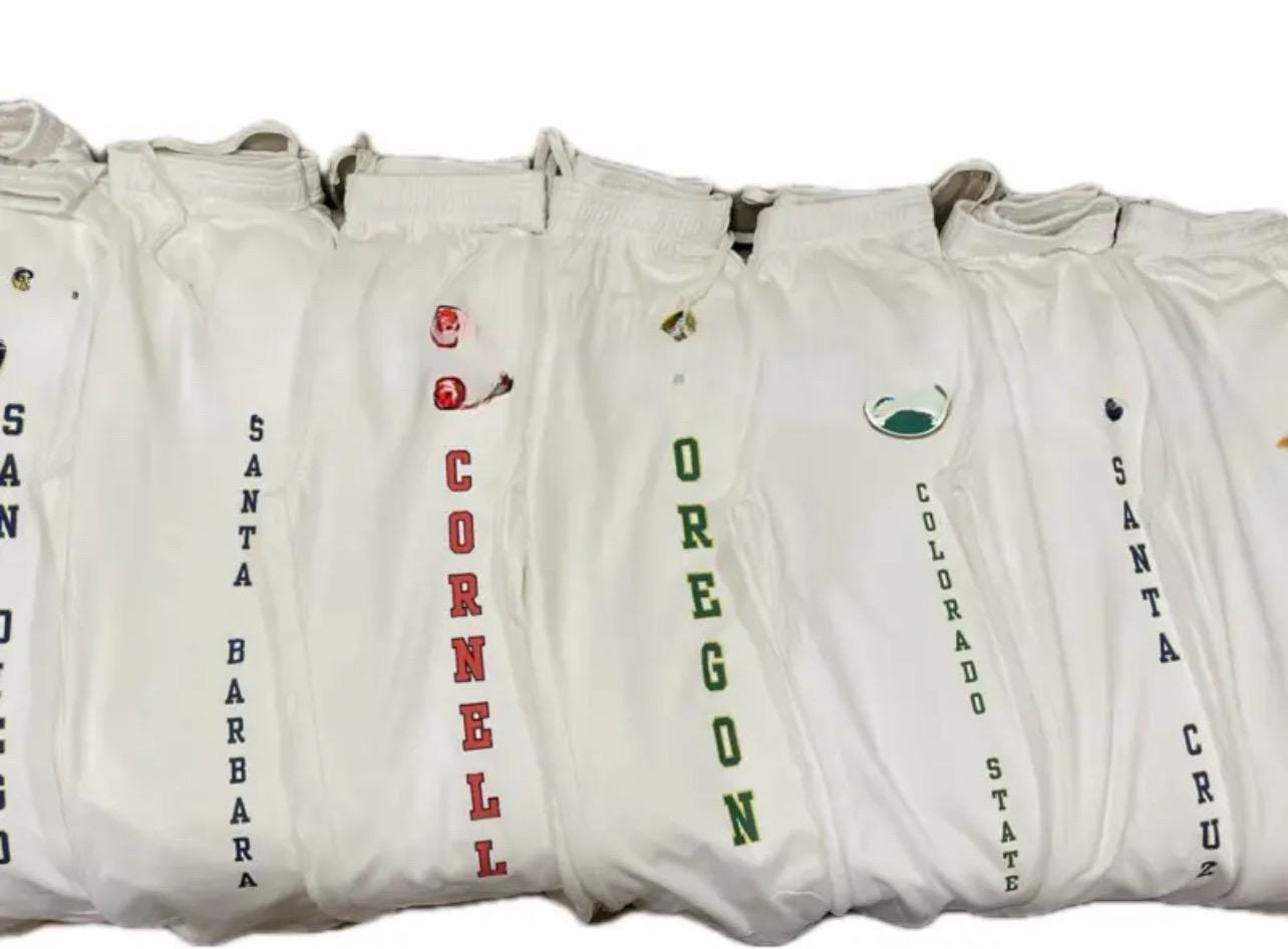 Custom College Sweatpants with Pockets โ Wide Leg Fleece Pants with School Name or Logo Down Leg | Personalized Spirit Wear