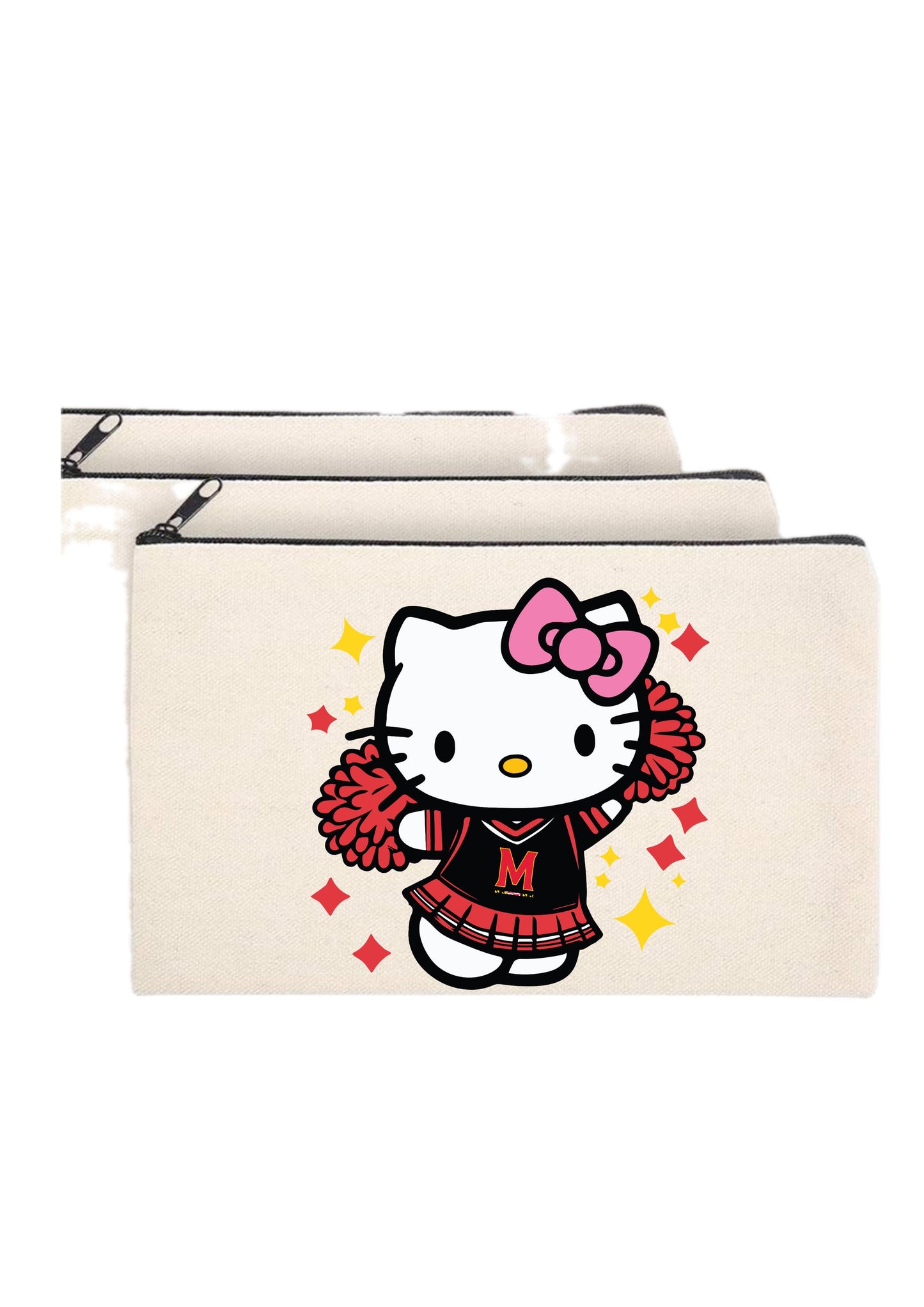 College or Camp Zipper Canvas Pouch (travel, toiletry)