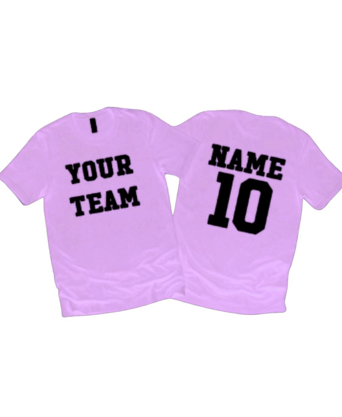 Custom Team Uniform Tshirt or Jersey with names, logos and #s 2 sided