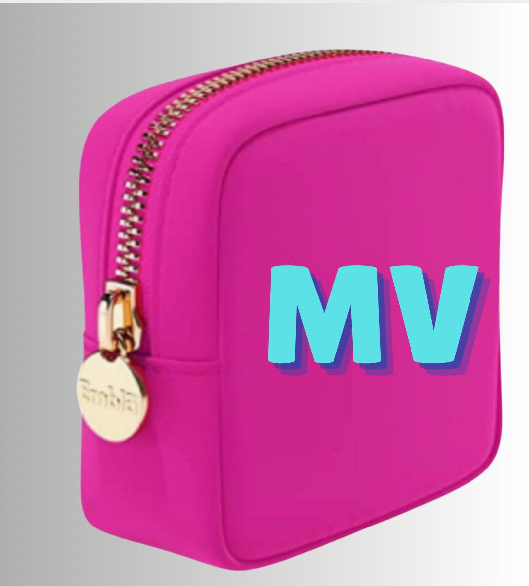Personalized College Logo Mini Travel Cosmetic Case – Custom Name or Monogram, Small School Backpack, Dorm Essential, College Student Gift
