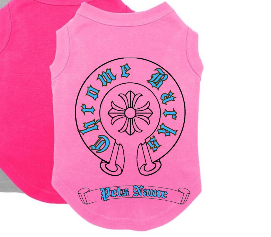 Inspired by iconic Chrome Hearts fashion, this funny and cool dog tee is perfect for pups who love to stand out.