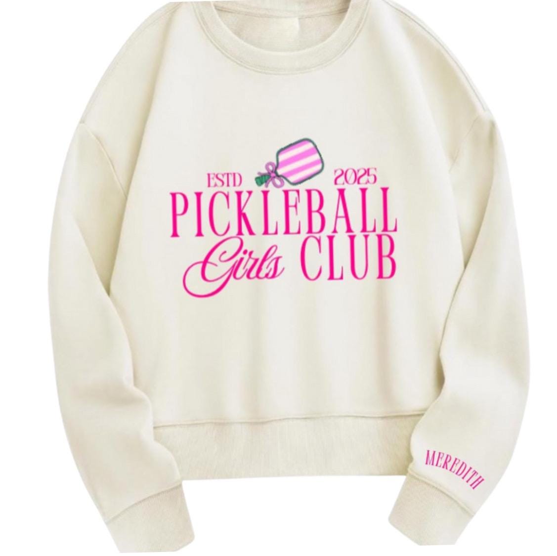 Pickleball Girls Club Oversized Sweatshirt with Custom Year | Cute Pickleball Crewneck | Gift for picklebal Lovers Est. Year Game Night