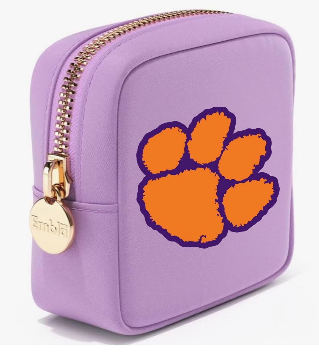 Personalized College Logo Mini Travel Cosmetic Case – Custom Name or Monogram, Small School Backpack, Dorm Essential, College Student Gift