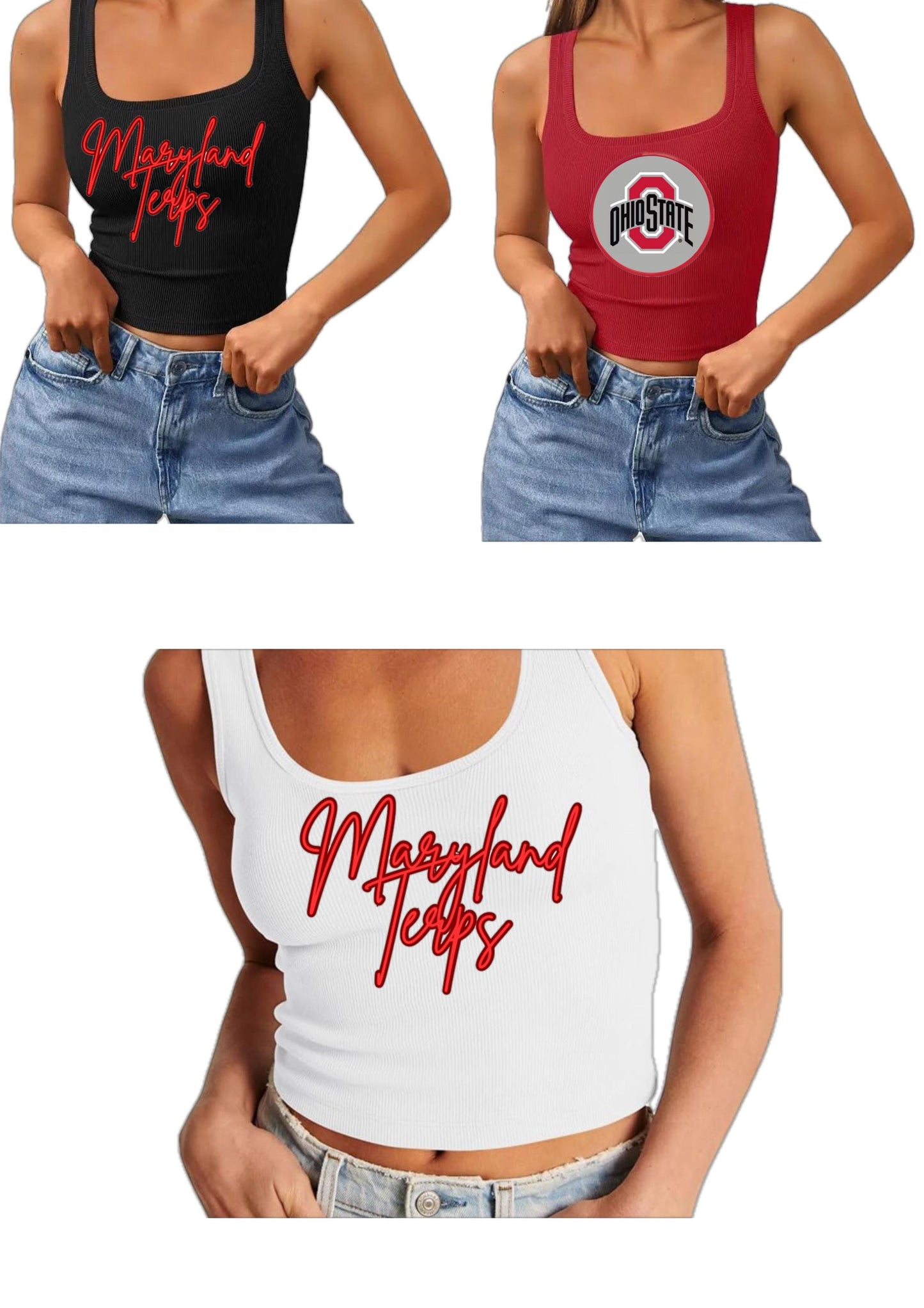Cropped Tank customized with college name (or any name chosen)