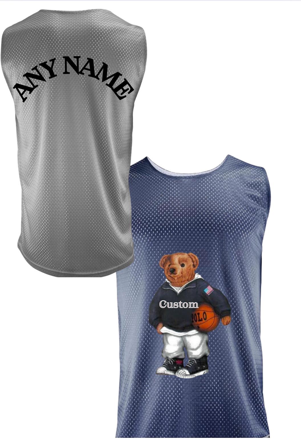 Boys Sports Jersey Reversible, School, Favorite Team Polo Bear Jersey Tank Personalized (name added on back)