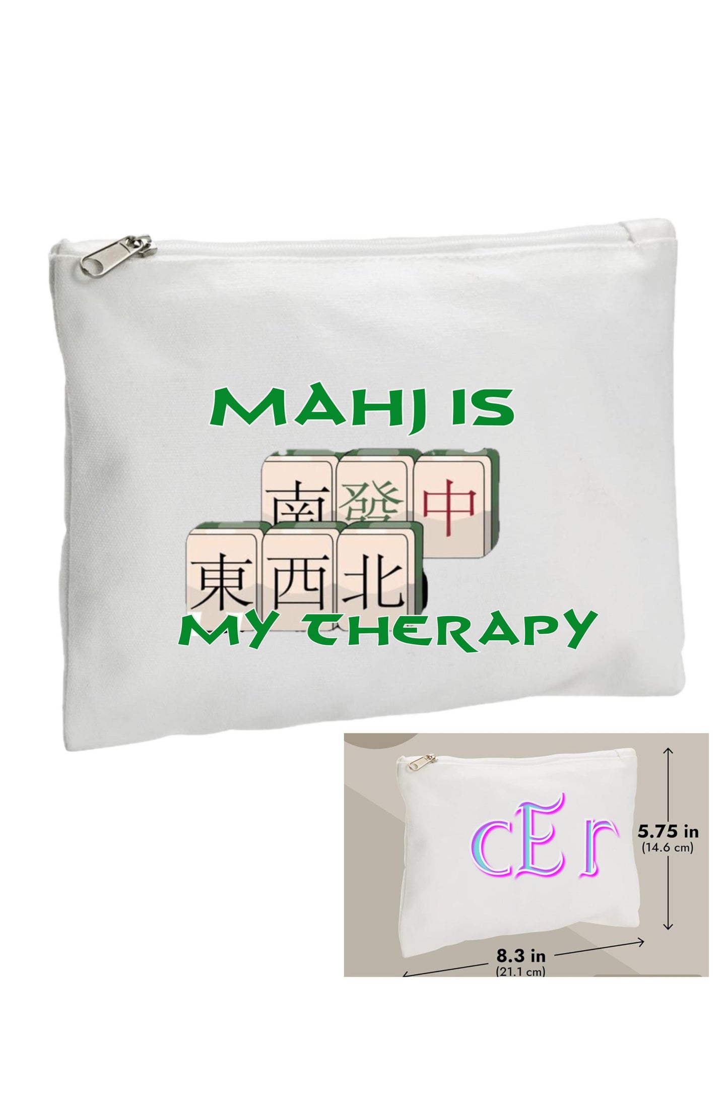 Mah Jong card/money holder zip pouch
