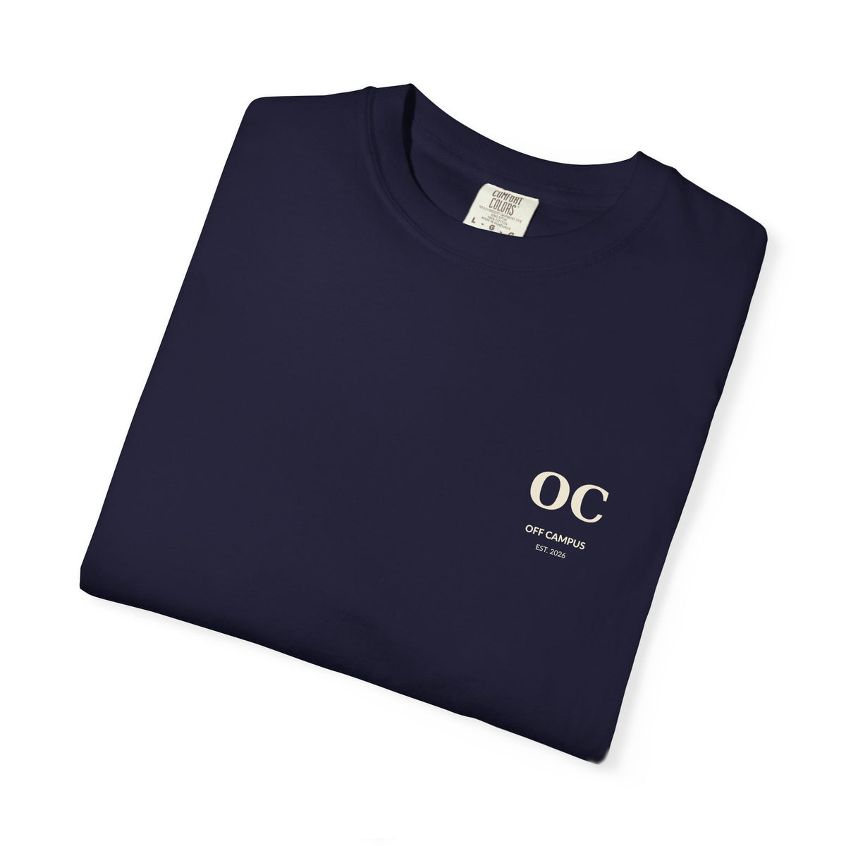 Campus Vibes Garment-Dyed T-Shirt — 'Off Campus University' Minimalist Tee