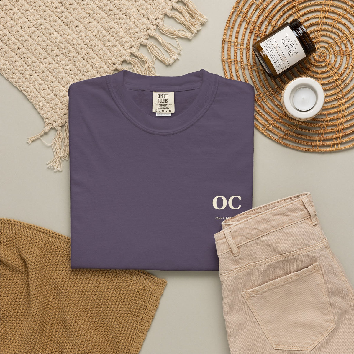Campus Vibes Garment-Dyed T-Shirt — 'Off Campus University' Minimalist Tee