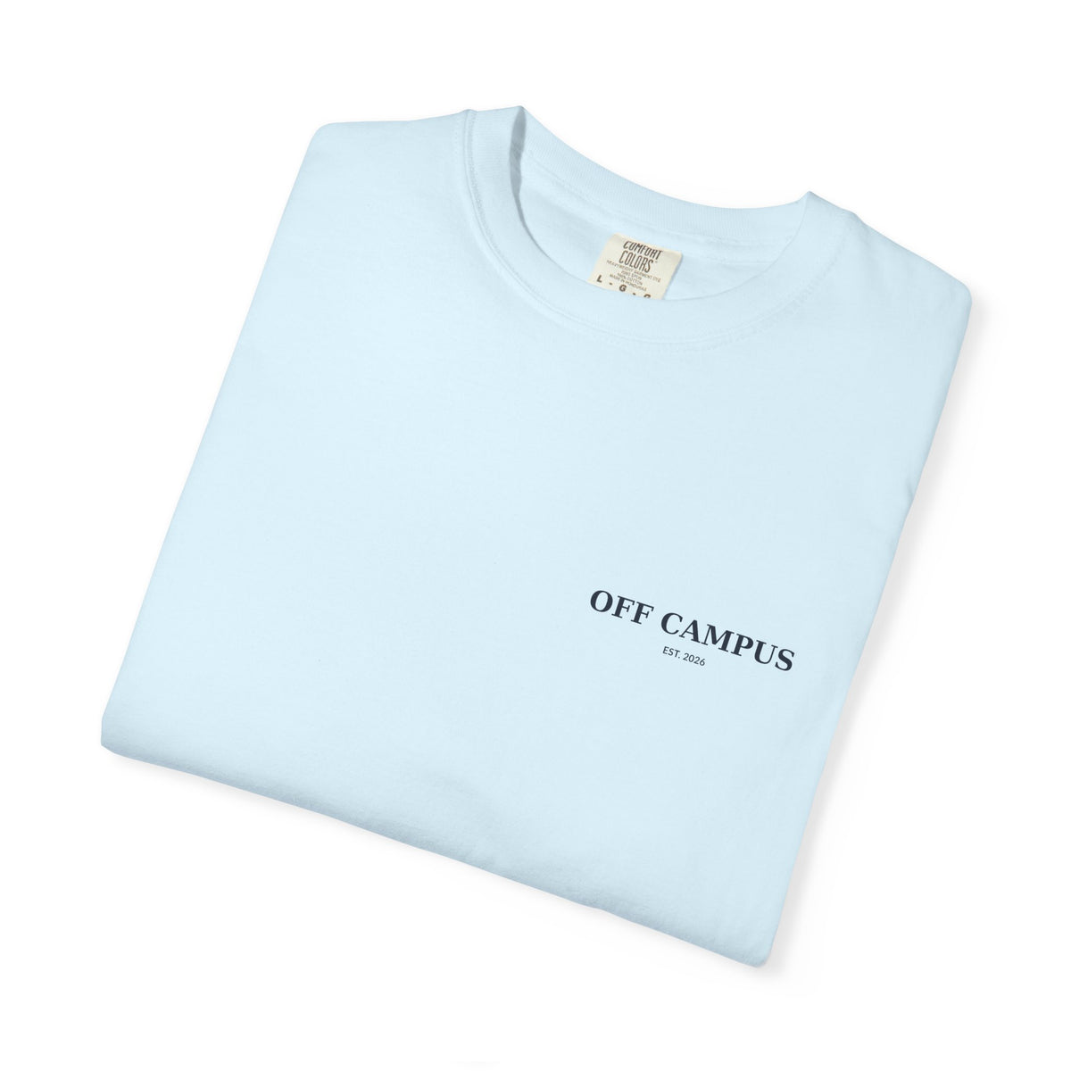 Saturday Division Off Campus T‑Shirt — 'Off Campus' Chest Logo & Back 'Saturday Division' Graphic