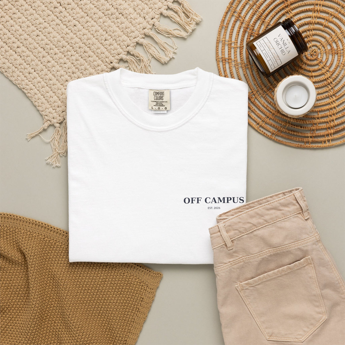 Saturday Division Off Campus T‑Shirt — 'Off Campus' Chest Logo & Back 'Saturday Division' Graphic