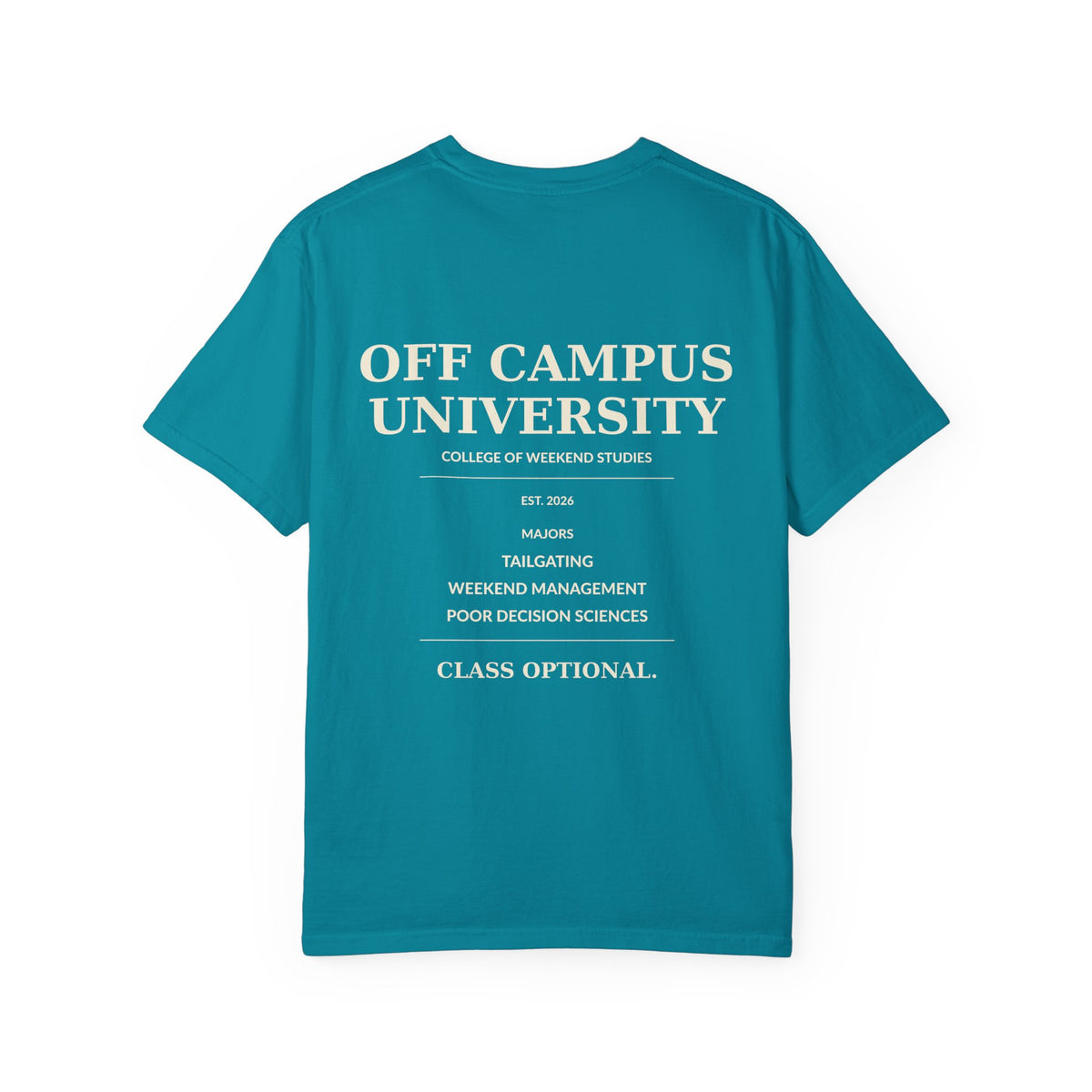 Campus Vibes Garment-Dyed T-Shirt — 'Off Campus University' Minimalist Tee
