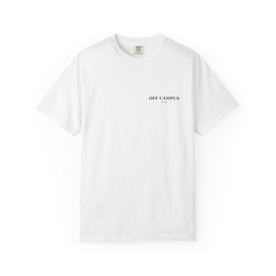 Saturday Division Off Campus T‑Shirt — 'Off Campus' Chest Logo & Back 'Saturday Division' Graphic