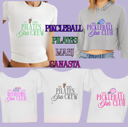Pickleball, Mahj, Pilates Women’s “Girl Club” Crewneck | Gift forpilates Lovers | Est. Year Sweatshirt
