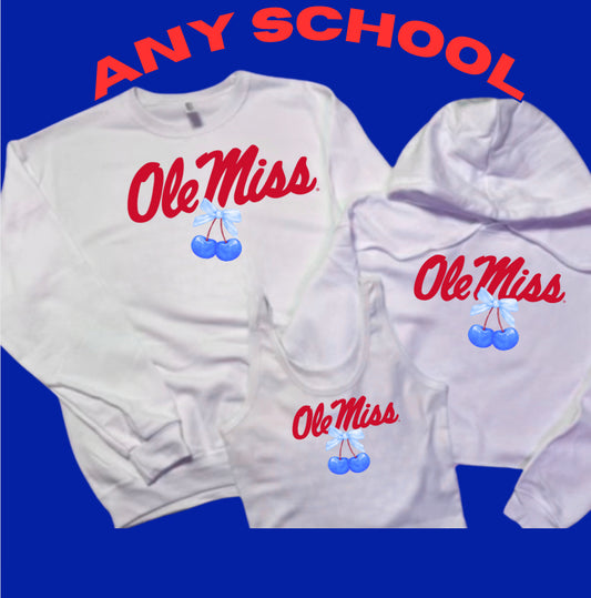 Custom College Martini w/ Cherry  Sweats and Hoodies and Ts