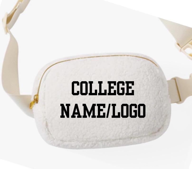 Custom Gameday or Travel Sherpa Waist Fanny pack with Adjustable Strap - Crossbody